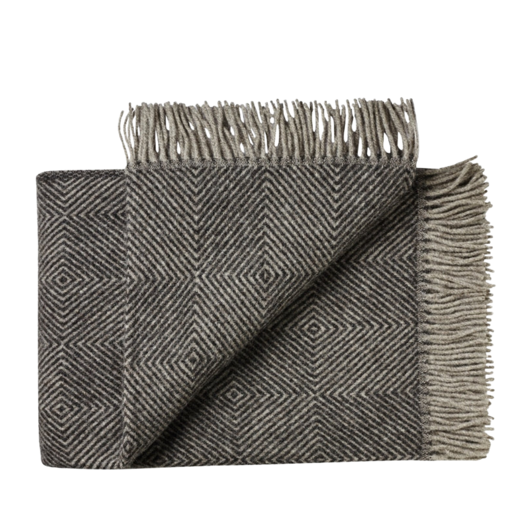 Fanø Wol Blankie Donkergrijs 140 x 240cm