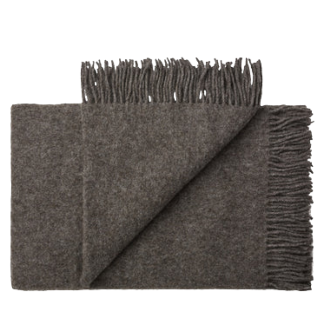 Oxford Alpaca Wol Blankie Donkergrijs 140x240 cm